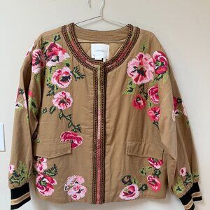 Anthropologie NEEDLEPOINT BOMBER JACKET